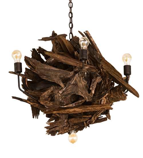 Driftwood 6 Light 30" Wide Abstract Chandelier