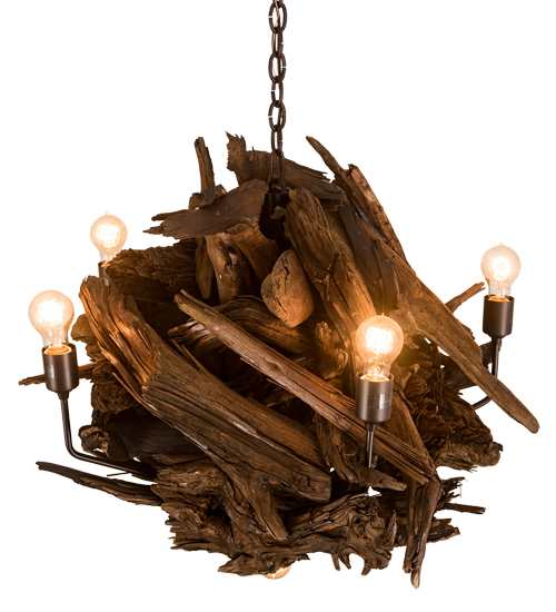 Driftwood 6 Light 30" Wide Abstract Chandelier