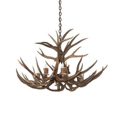 Meyda Tiffany Antlers 8 Light 38" Wide Antler Candle Style Chandelier