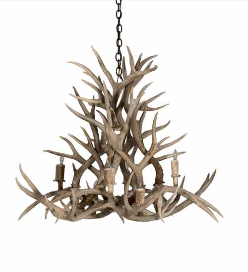 Antlers 8 Light 38" Wide Antler Candle Style Chandelier
