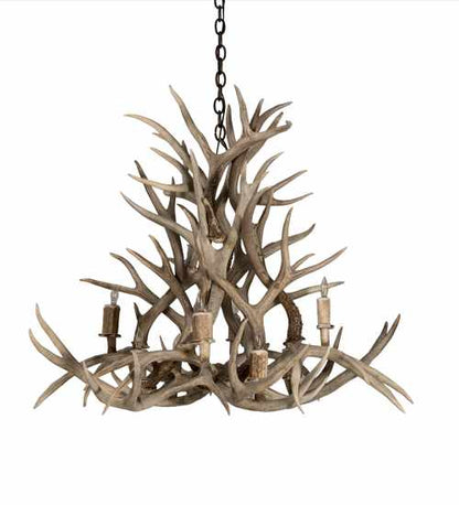 Antlers 8 Light 38" Wide Antler Candle Style Chandelier