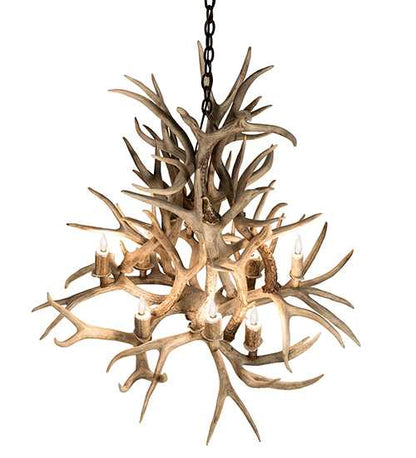 Antlers 8 Light 38" Wide Antler Candle Style Chandelier