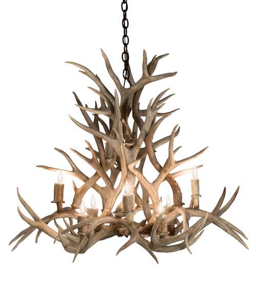 Antlers 8 Light 38" Wide Antler Candle Style Chandelier