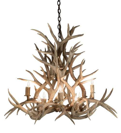 Antlers 8 Light 38" Wide Antler Candle Style Chandelier