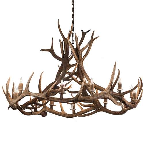 Antlers 12 Light 56" Wide Antler Candle Style Chandelier