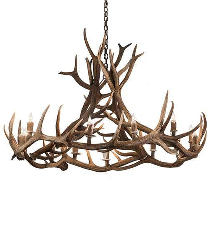 Antlers 12 Light 56" Wide Antler Candle Style Chandelier