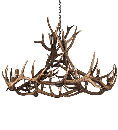 Antlers 12 Light 56" Wide Antler Candle Style Chandelier