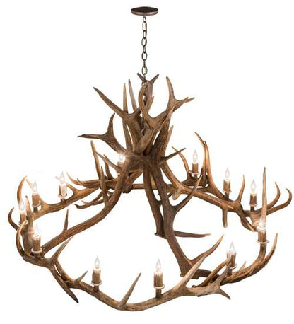 Antlers 12 Light 56" Wide Antler Candle Style Chandelier