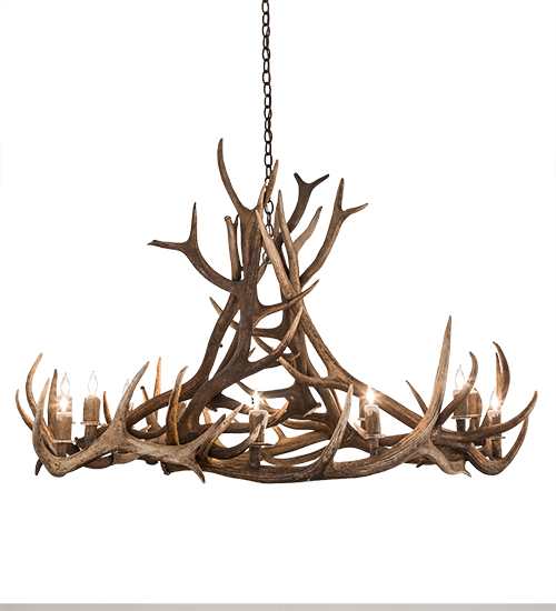 Antlers 12 Light 56" Wide Antler Candle Style Chandelier