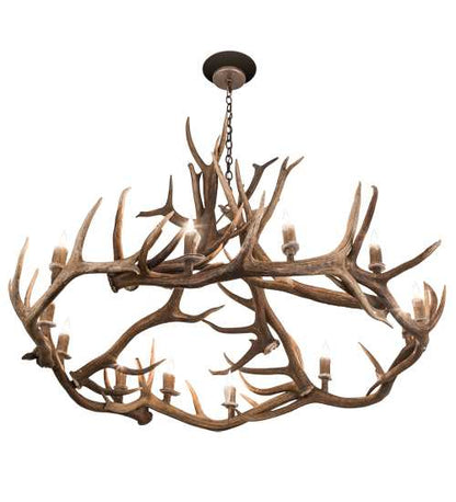Antlers 12 Light 56" Wide Antler Candle Style Chandelier