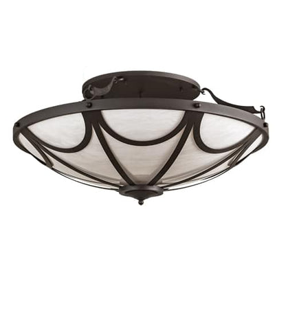 Carousel 8 Light 42" Wide Semi-Flush Bowl Ceiling Fixture - Hand Wrought Iron Finish