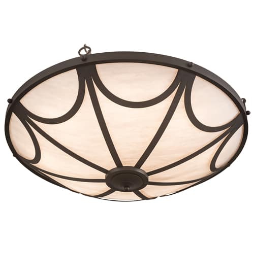 Carousel 8 Light 42" Wide Semi-Flush Bowl Ceiling Fixture - Hand Wrought Iron Finish