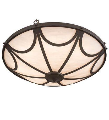 Carousel 8 Light 42" Wide Semi-Flush Bowl Ceiling Fixture - Hand Wrought Iron Finish