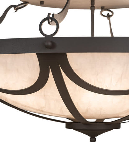 Carousel 8 Light 42" Wide Semi-Flush Bowl Ceiling Fixture - Hand Wrought Iron Finish