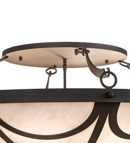 Carousel 8 Light 42" Wide Semi-Flush Bowl Ceiling Fixture - Hand Wrought Iron Finish