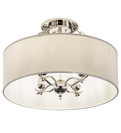 Cilindro 4 Light 24" Wide Semi-Flush Drum Ceiling Fixture - Polished Nickel Finish
