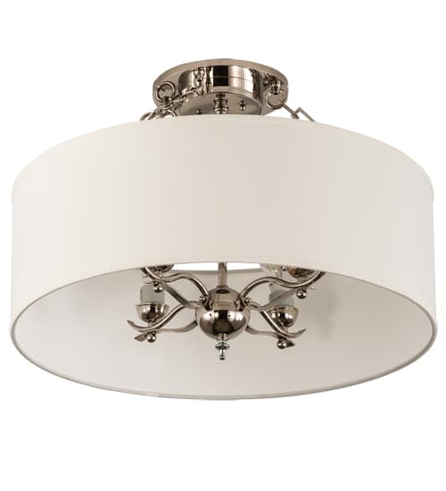 Cilindro 4 Light 24" Wide Semi-Flush Drum Ceiling Fixture - Polished Nickel Finish