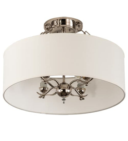 Cilindro 4 Light 24" Wide Semi-Flush Drum Ceiling Fixture - Polished Nickel Finish