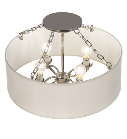 Cilindro 4 Light 24" Wide Semi-Flush Drum Ceiling Fixture - Polished Nickel Finish
