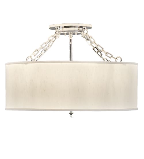 Cilindro 4 Light 24" Wide Semi-Flush Drum Ceiling Fixture - Polished Nickel Finish