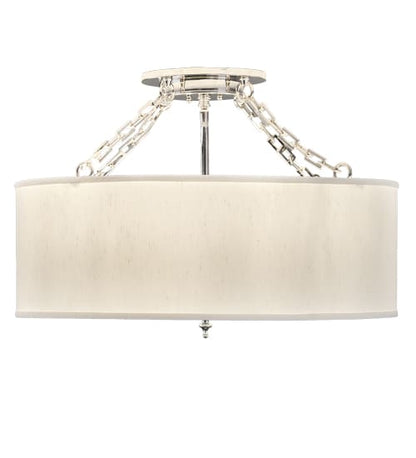 Cilindro 4 Light 24" Wide Semi-Flush Drum Ceiling Fixture - Polished Nickel Finish