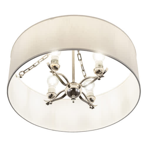 Cilindro 4 Light 24" Wide Semi-Flush Drum Ceiling Fixture - Polished Nickel Finish
