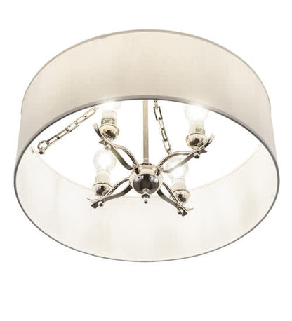Cilindro 4 Light 24" Wide Semi-Flush Drum Ceiling Fixture - Polished Nickel Finish