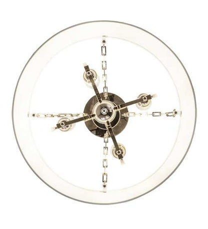 Cilindro 4 Light 24" Wide Semi-Flush Drum Ceiling Fixture - Polished Nickel Finish