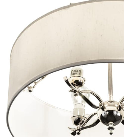 Cilindro 4 Light 24" Wide Semi-Flush Drum Ceiling Fixture - Polished Nickel Finish