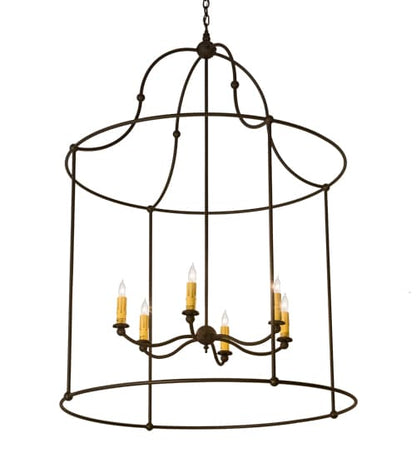 6 Light 42" Wide Taper Candle Pendant