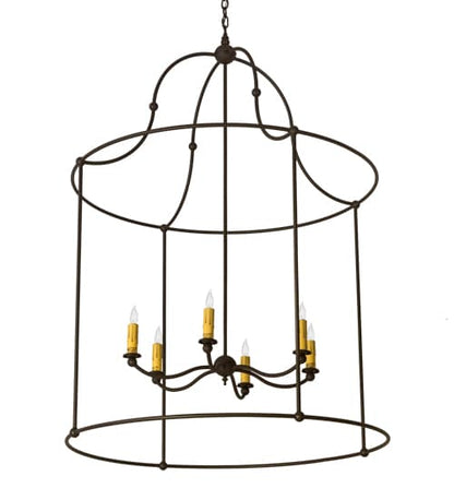 6 Light 42" Wide Taper Candle Pendant