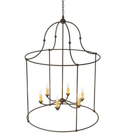 6 Light 42" Wide Taper Candle Pendant