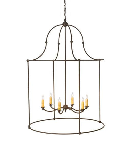 6 Light 42" Wide Taper Candle Pendant