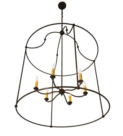 6 Light 42" Wide Taper Candle Pendant