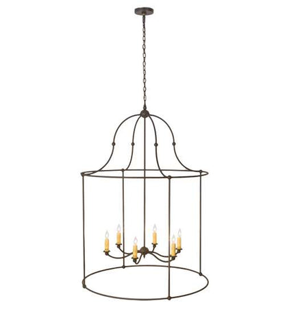 6 Light 42" Wide Taper Candle Pendant