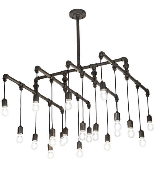 20 Light 51" Wide Abstract Linear Pendant