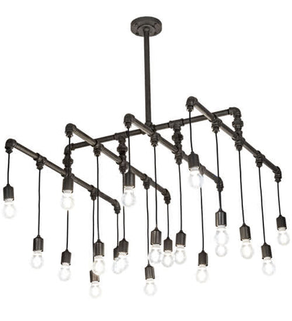 20 Light 51" Wide Abstract Linear Pendant