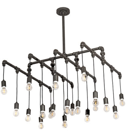 20 Light 51" Wide Abstract Linear Pendant