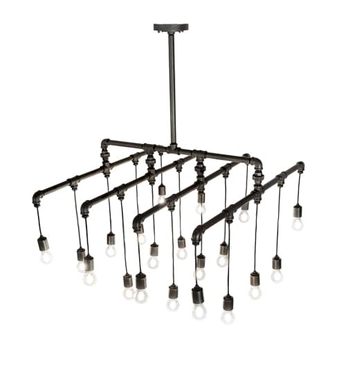 20 Light 51" Wide Abstract Linear Pendant