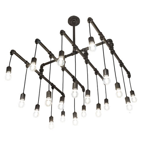 20 Light 51" Wide Abstract Linear Pendant
