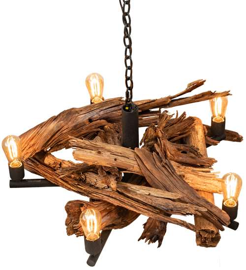Driftwood 5 Light 35" Wide Abstract Chandelier