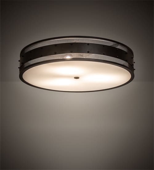 Nolan 3 Light 30" Wide Flush Mount Drum Ceiling Fixture