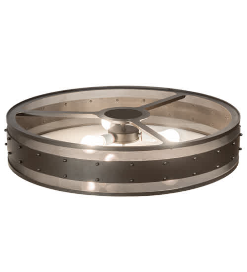 Nolan 3 Light 30" Wide Flush Mount Drum Ceiling Fixture