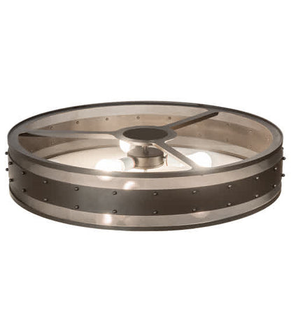 Nolan 3 Light 30" Wide Flush Mount Drum Ceiling Fixture
