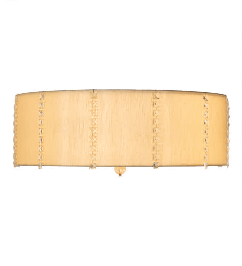 Cilindro Lujoso 8 Light 32" Wide Semi-Flush Drum Ceiling Fixture with Natural Wafer Silk Shade - Brass Finish