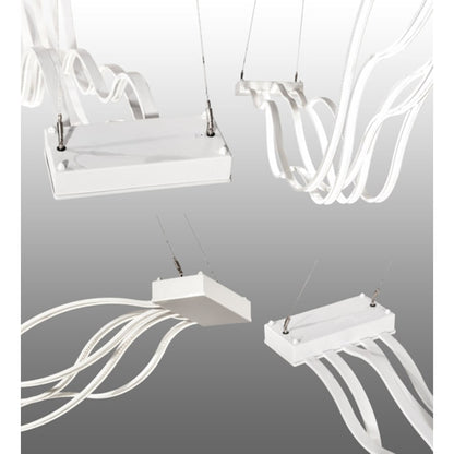 Meyda Tiffany 4 Light 84" Wide Abstract Linear Pendant