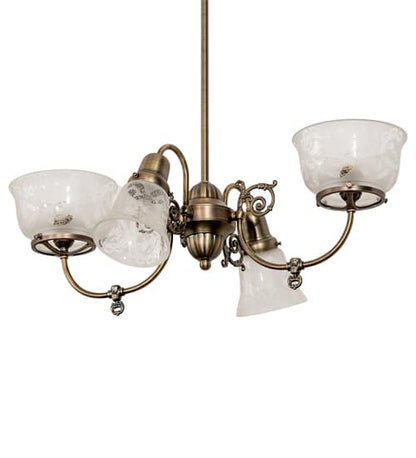 Long Revival Gas and Electric 4 Light 21" Wide Chandelier