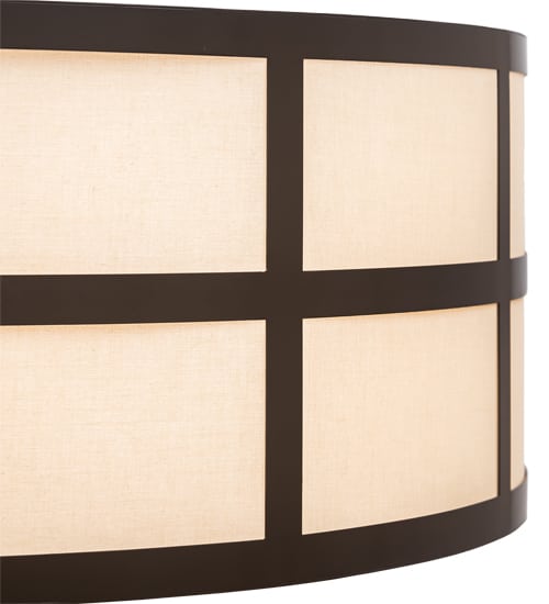 Cilindro Barnabas 6 Light 36" Wide Semi-Flush Drum Ceiling Fixture with Beige Textrene Shade - Timeless Bronze Finish