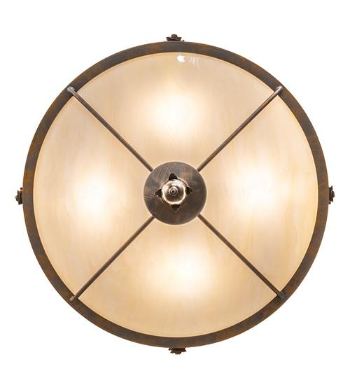 Arabesque 4 Light 28" Wide Semi-Flush Bowl Ceiling Fixture - French Bronzed Finish