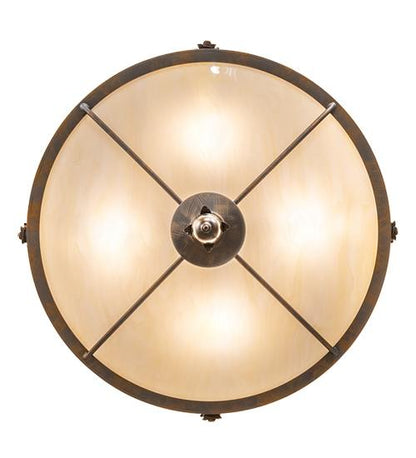 Arabesque 4 Light 28" Wide Semi-Flush Bowl Ceiling Fixture - French Bronzed Finish